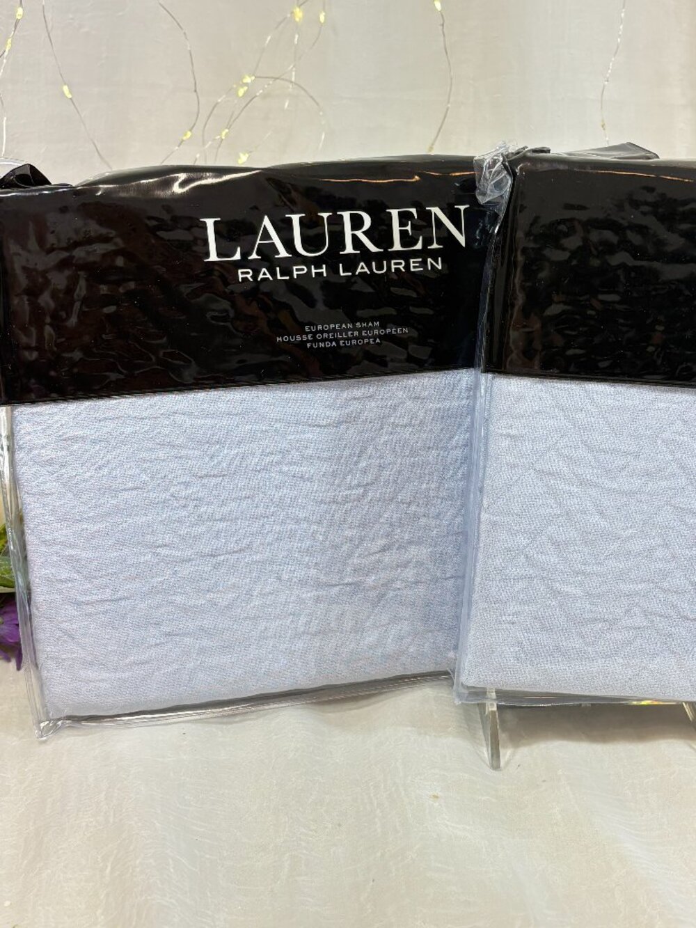Ralph Lauren Kaia Matelassé Euro Pillow Shams Set of 2 Blue Cornflower $270